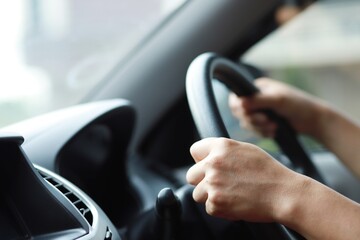 Close-up of a two-handed car