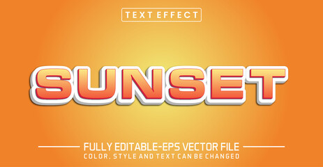Sunset text editable text effect