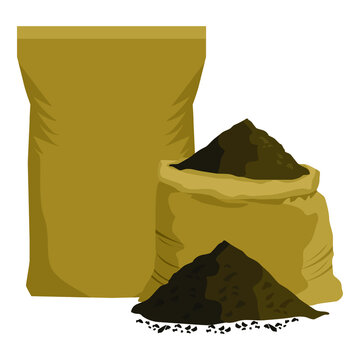 Vektor illustration fertilizer bag, rice sack, sand bag, agriculture product isolated on white background