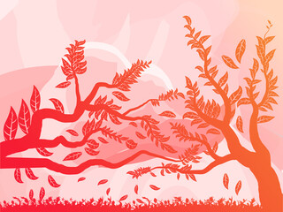 summer abstract tree leaves fall with abstract background