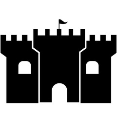 castle tower icon on white background. castle logo. flat style.