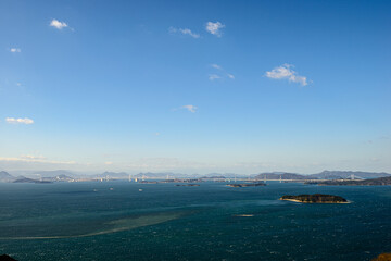 瀬戸大橋全景　瀬戸大橋と瀬戸内海の風景