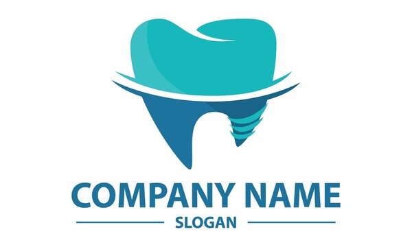 Blue Tooth Screw Dental Clinic Logo Design Concept