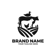 Obraz premium Farm animal logo vector