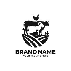 Farm animal logo vector