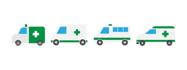 Ambulance car icon set design template vector illustration