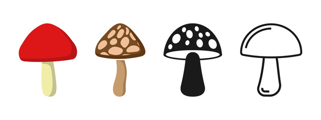 Mushroom icon set design template vector illustration