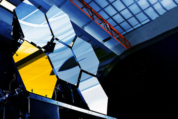 Space telescope mirror. Elements of this image furnished by NASA
