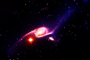 Bright space nebula. Elements of this image furnished by NASA