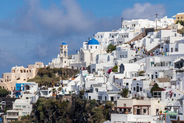 Fototapeta premium Houses on the top of the caldera at Santorin Island. Cyclades. Greece.