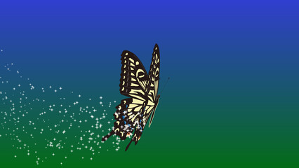 キラキラ羽ばたくアゲハチョウ