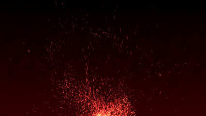 Particle fire background animation, Futuristic mysterious flowing digital particles wave de-focus...