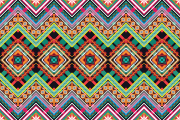 Geometric ethnic flower pattern for background,fabric,wrapping,clothing,wallpaper,Batik,carpet,embroidery style.