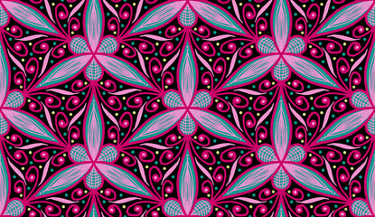 Geometric ethnic oriental pattern traditional Design for background,carpet,wallpaper,clothing,wrapping,Batik,fabric,Vector illustration.embroidery style.