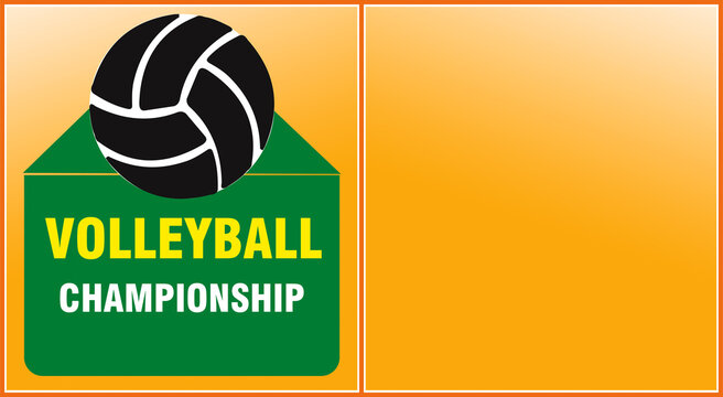 volleyball label championship in America background vector illustration.