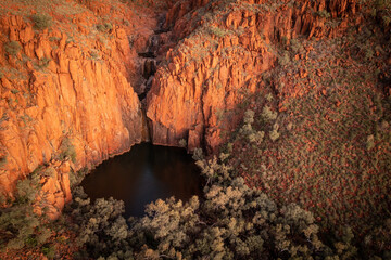aerial view at Dawn, Python Pool, Millstream Chichester National Park
