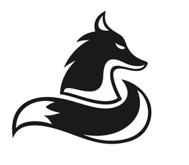 A symbol of a stylized gray dog.