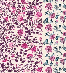 wedding card design, traditional paisley floral pattern , royal India	