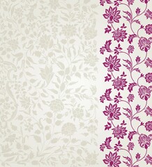 wedding card design, traditional paisley floral pattern , royal India	