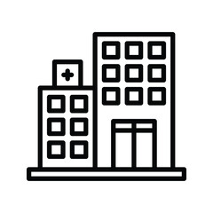 hospital icon outline vector illustration