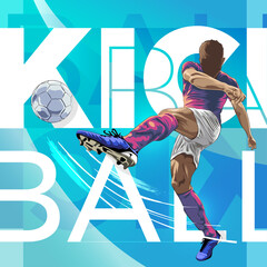 kick the ball football illustration © akhid