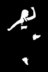 Vector illustration of a running man. Runners, athletes, athletic men and women. Marathon, exercise and athletics. Sports training isolated design elements on black background.