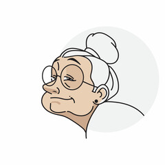 Obraz premium Old lady cartoon design vector for your doodle illustration