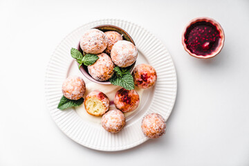 deep fried balls delicious curd pastries yeast dough snack