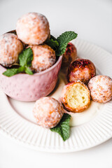 deep fried balls delicious curd pastries yeast dough snack
