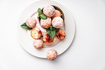deep fried balls delicious curd pastries yeast dough snack