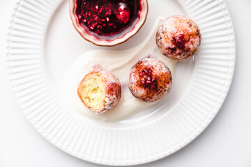 deep fried balls delicious curd pastries yeast dough snack