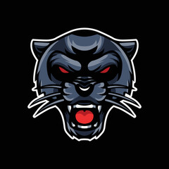 Black Panther Head Mascot Illustration