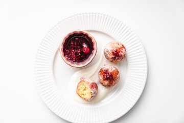 deep fried balls delicious curd pastries yeast dough snack