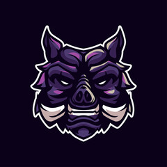 Wild Boar Head Mascot Illustration