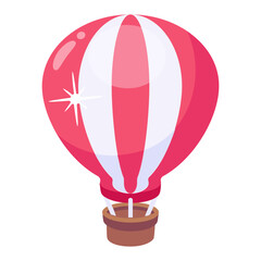 Hot air balloon flat icon design 