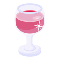 Trendy flat icon of a wine