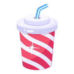 A flat modern icon of drink