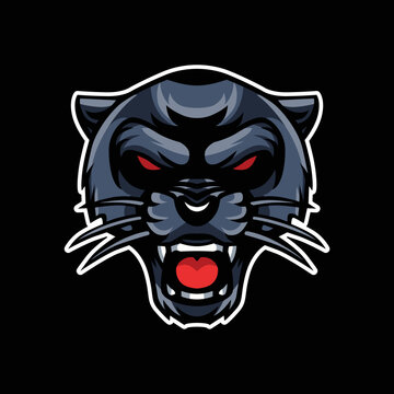 Black Panther Head Mascot Illustration