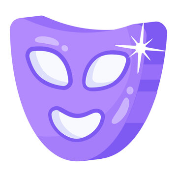 A comedy mask flat icon 
