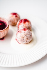 deep fried balls delicious curd pastries yeast dough snack