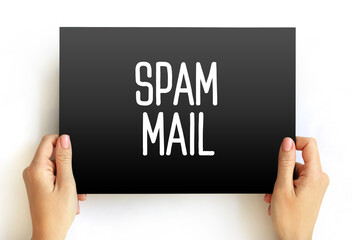 Spam Mail text quote on card, concept background