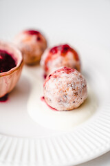 deep fried balls delicious curd pastries yeast dough snack