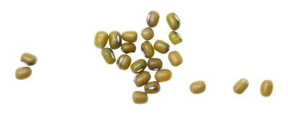 Mung beans isolated on white background.