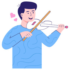 Check out amazing flat illustration of violinist