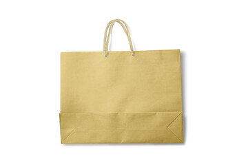 Kraft paper shopping bag mockup isolated on a white background. 3d rendering.