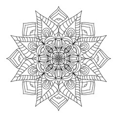 Mandala art therapy. Coloring books. Decorative round ornaments. Anti-stress therapy. Interlacing design elements. Yoga logos, backgrounds for meditation poster. The unusual shape of the flower. Easte