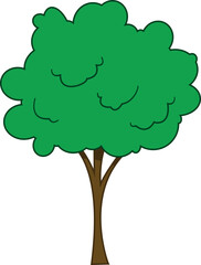 Cartoon tree. Vector illustration.