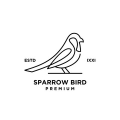 Fototapeta na wymiar Sparrow bird logo hipster vintage retro vector line