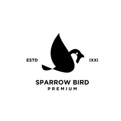 Obraz premium Sparrow bird logo hipster vintage retro vector line shilouette
