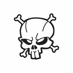 Skull and crossbones symbol vector for your tattoo illustration